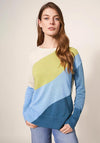 White Stuff Olive Colour Block Sweater, Blue Multi