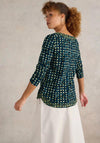 White Stuff Weaver Circle Print Top, Teal Multi