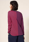 White Stuff Cassie Striped T-Shirt, Pink & Navy