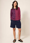White Stuff Cassie Striped T-Shirt, Pink & Navy