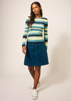 White Stuff Melody Organic Cord Skirt, Dark Teal