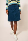 White Stuff Melody Organic Cord Skirt, Dark Teal