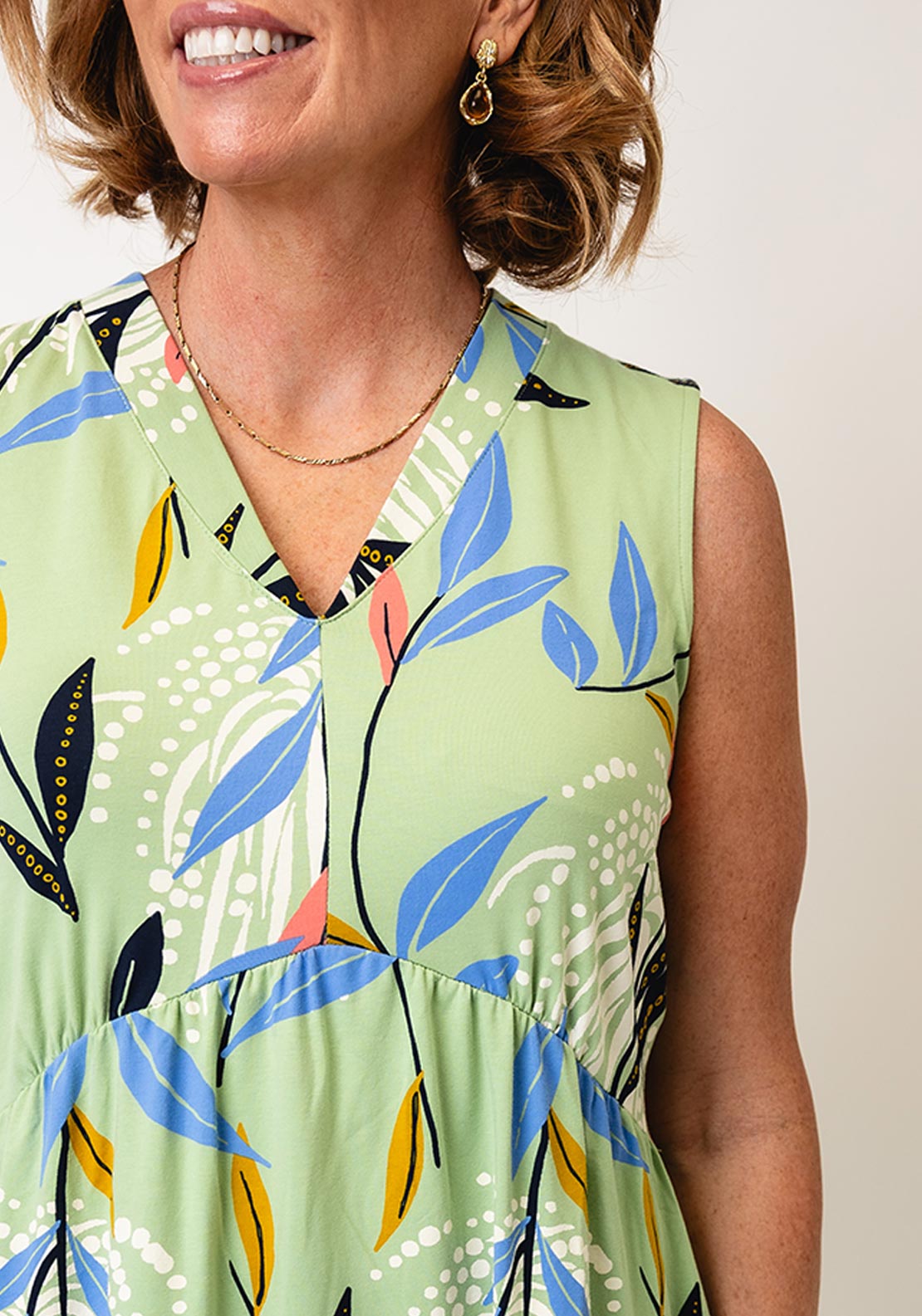 White Stuff Archer Botanical Print Dress, Green