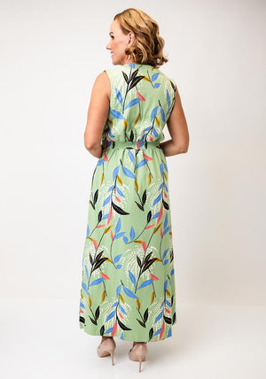 White Stuff Archer Botanical Print Dress, Green