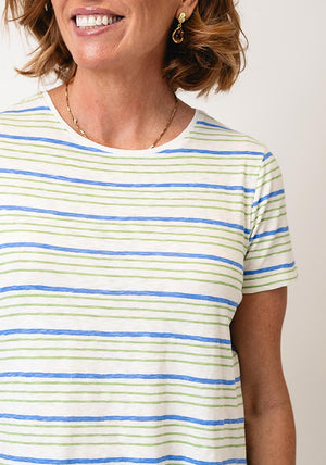 White Stuff Abbie Striped T Shirt. Blue Multi
