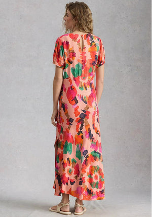 White Stuff Hope Printed Bias Cut Maxi Dress, Pink