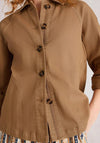 White Stuff Eden Collar Cotton Jacket, Tan