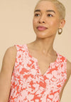 White Stuff Laila Cotton Vest, Orange Print