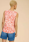 White Stuff Laila Cotton Vest, Orange Print