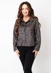 Sunday Leopard Faux Suede Jacket, Grey