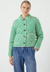 Y.A.S Rinna Floral Quilted Jacket, Bright Green