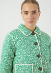 Y.A.S Rinna Floral Quilted Jacket, Bright Green