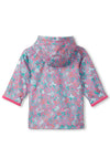 Hatley Mini Girl Wild Flowers Rain Jacket, Blue