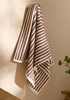 Riva Yard Hebden Striped Cotton Towels, Chocolate Brown