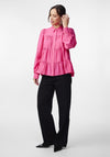 Y.A.S Pala Tiered Smock Shirt, Raspberry Sorbet