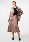 Y.A.S Pella High Waist Satin Midi Skirt, Fungi