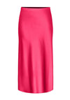 Y.A.S Pella High Waist Satin Midi Skirt, Raspberry Sorbet