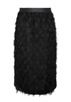 Y.A.S Dio Geometric Fringe Midi Skirt, Black