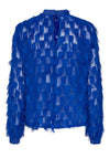 Y.A.S Dio Geometric Fringe Blouse, Blue