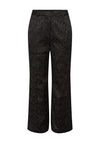 Y.A.S Tapera Damask Embossed Wide Leg Trouser, Black