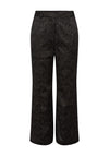 Y.A.S Tapera Damask Embossed Wide Leg Trouser, Black
