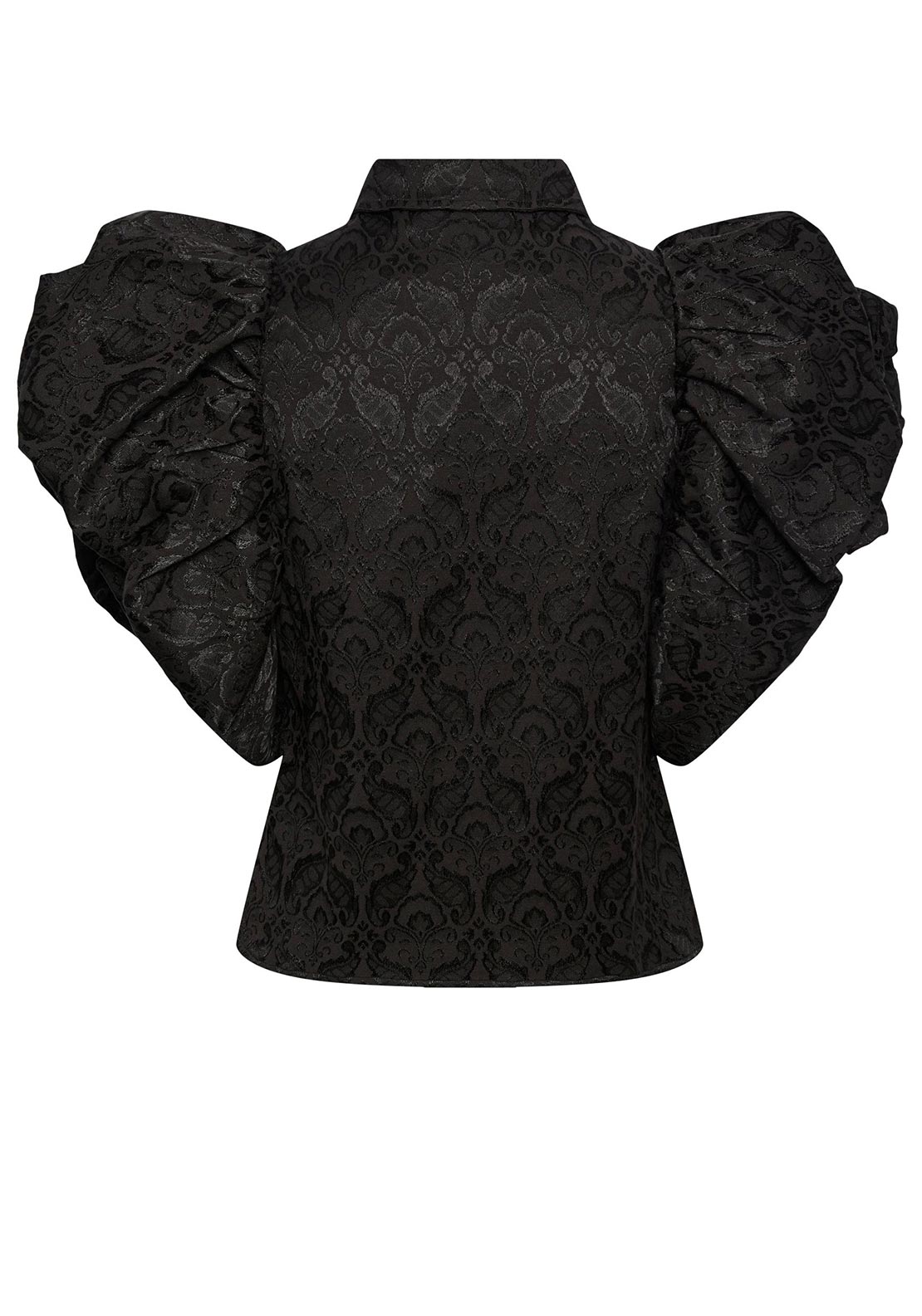 Y.A.S Tapera Jacquard Extreme Puff Sleeve Blouse, Black