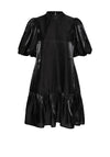 Y.A.S Magnusa Volume Sleeve Tiered Mini Dress, Black