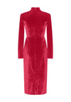 Y.A.S Novella Twisted Front Velvet Midi Dress, Tango Red