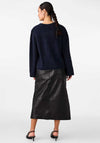 Y.A.S Bonsa Bow Front Short Cardigan, Navy Blazer