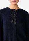 Y.A.S Bonsa Bow Front Short Cardigan, Navy Blazer