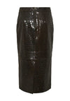 Y.A.S Siris Leather Midi Skirt, Hot Fudge
