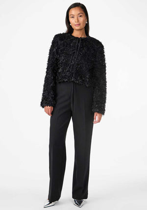 Y.A.S Flowi Petal Textured Short Jacket, Black