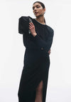 Y.A.S Ruby Ruched Waist Midi Dress, Black