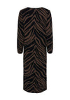 Y.A.S Malla Tiger Print Knit Dress, Coffee Quartz