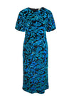 Y.A.S Liby Floral Sequin Midi Dress, Blue Multi