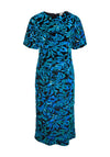 Y.A.S Liby Floral Sequin Midi Dress, Blue Multi