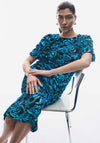 Y.A.S Liby Floral Sequin Midi Dress, Blue Multi