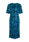 Y.A.S Liby Floral Sequin Midi Dress, Blue Multi