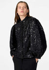 Y.A.S Rosy Sequin Balloon Sleeve Shirt, Black