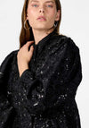 Y.A.S Rosy Sequin Balloon Sleeve Shirt, Black