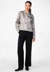 Y.A.S Sabina Crinkle Metallic Bomber Jacket, Storm Grey