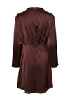 Y.A.S Bista Satin Ruched Mini Dress, Decadent Chocolate
