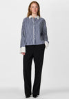 Y.A.S Stria Striped Button Shirt, Blue