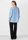 Y.A.S Yera Stripe & Ruffle Shirt, Clear Sky