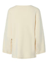 Y.A.S Elma Long Sleeve V-Neck Knitted Pullover, Off White