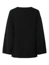 Y.A.S Elma Long Sleeve V-Neck Knitted Pullover, Black