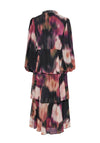 Y.A.S Tie-Dye Tiered Long Dress, Black Multi