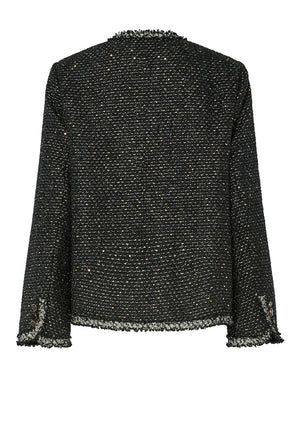 YAS Unida Oversized Boucle Jacket, Black