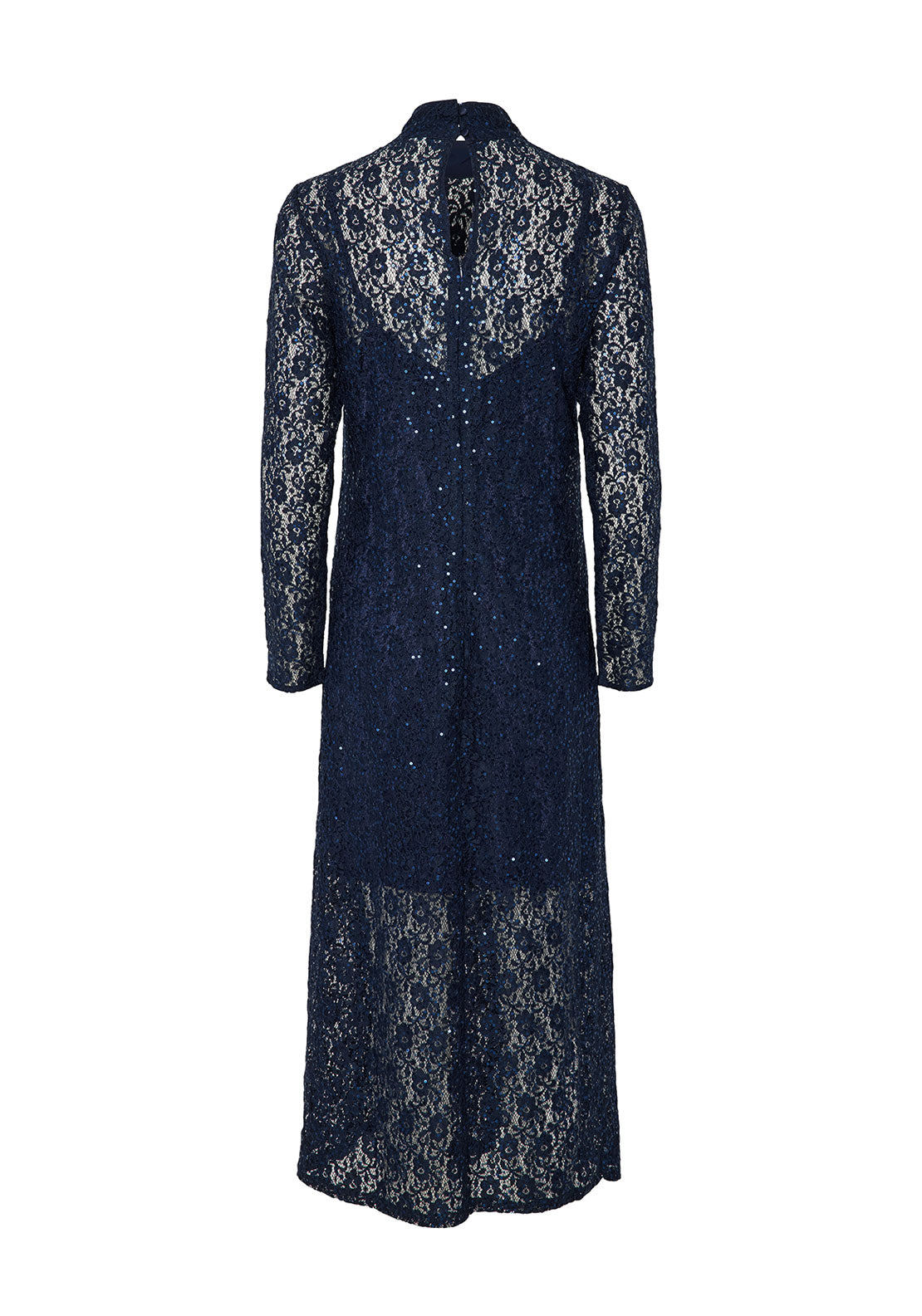 Y.A.S Linala Lace Sequin Long Dress, Navy