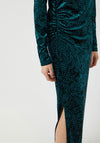 Y.A.S Tillia Velvet Rhinestone Long Dress, Green